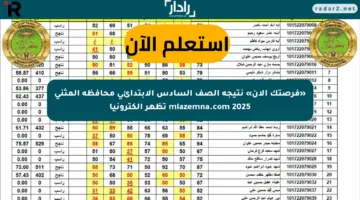 «فرصتك الآن» نتيجة الصف السادس الابتدائي محافظة المثنى mlazemna.com 2025 تظهر إلكترونيا